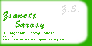 zsanett sarosy business card