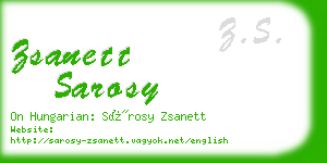 zsanett sarosy business card